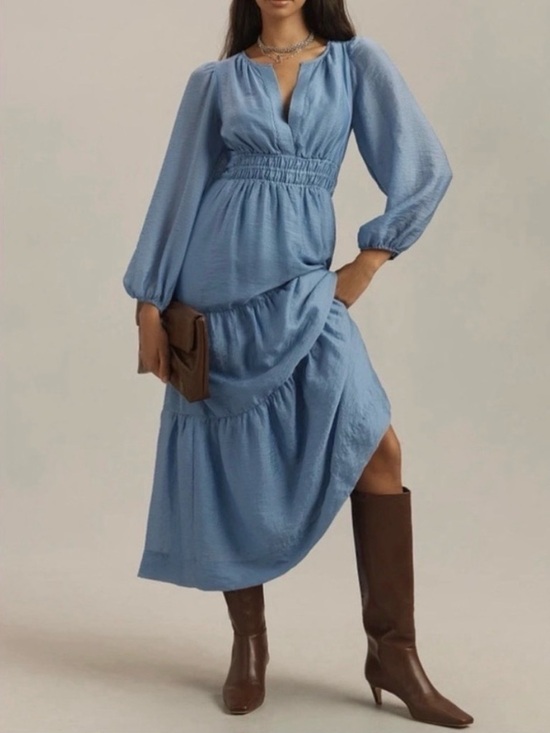 Anthropologie Dresses & Skirts - Anthropologie | NWT Iris Somerset Organza Edition Long Sleeve Boho Maxi Dress M